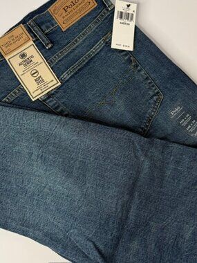 Polo Ralph Lauren Varick Jeans 44Bx30 Medium Wash Slim Straight Stretch Denim
